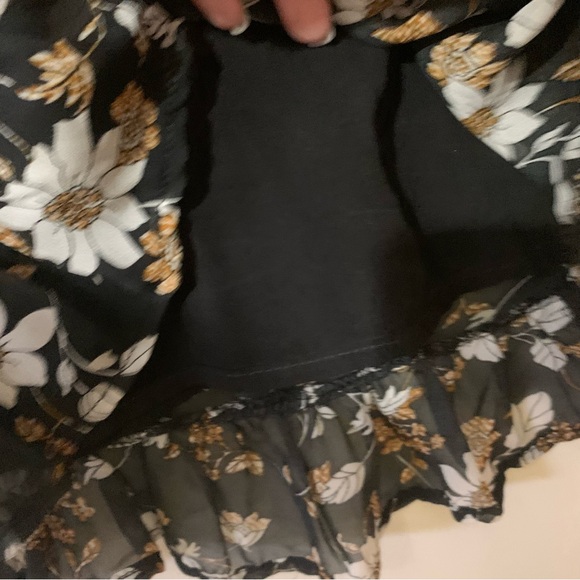 Paper Crane Floral Long Sleeve High Neck Ruffle Dress - Picture 9 of 13